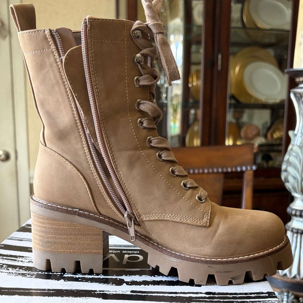 DV by Dolce Vita Camel Lace-Up Boots - Picture 3 of 4